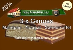 Zeige Details für 3xGenuss Marzipan-Nougat-Sahnetrüffel Bild von 3xGenuss Marzipan-Nougat-Sahnetrüffel
