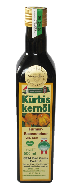Bild von 500 ml - Steirisches Kürbiskernöl in Geschenksflasche " Maraska "