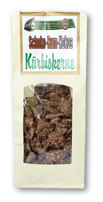 Kürbisknabberkerne Schoko-Rum-Kokos dunkle Schokolade