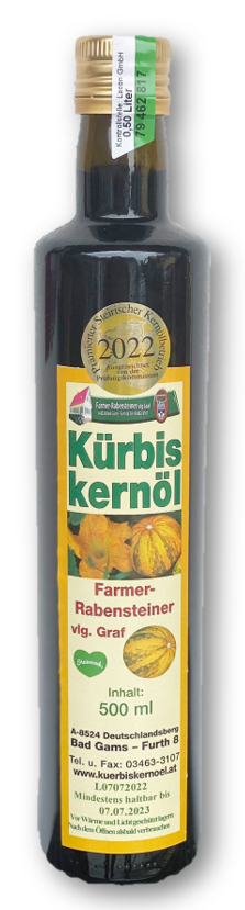 500 ml - Steirisches Kürbiskernöl in Geschenksflasche " Dorica"