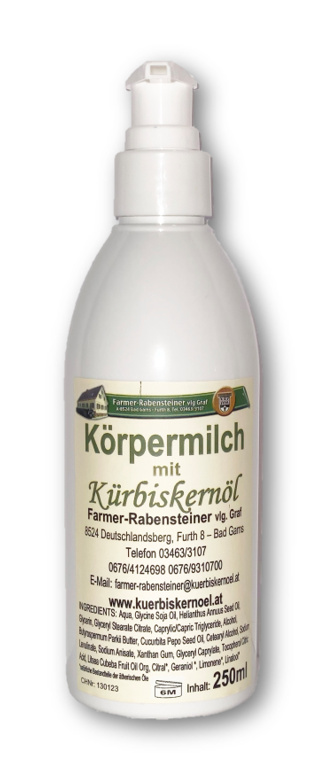 Körpermilch mit Kürbiskernöl