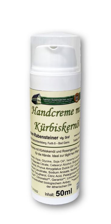 Handcreme mit Kürbiskernöl & Rosengeranie