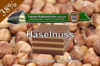 Haselnuss - Milchschokolade 38% Kakao