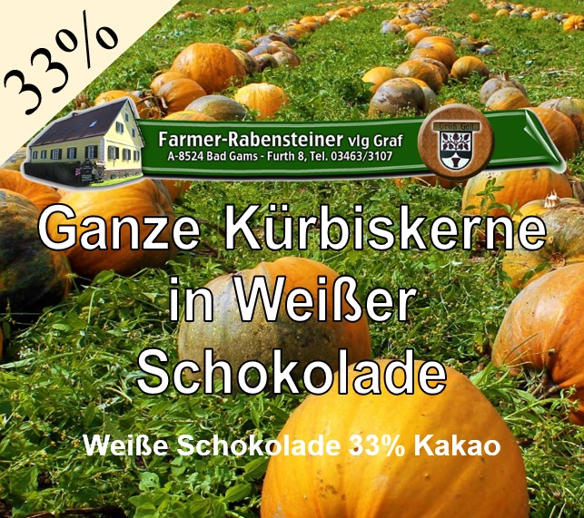 Ganze Kürbiskerne - Weiße Schokolade 33%