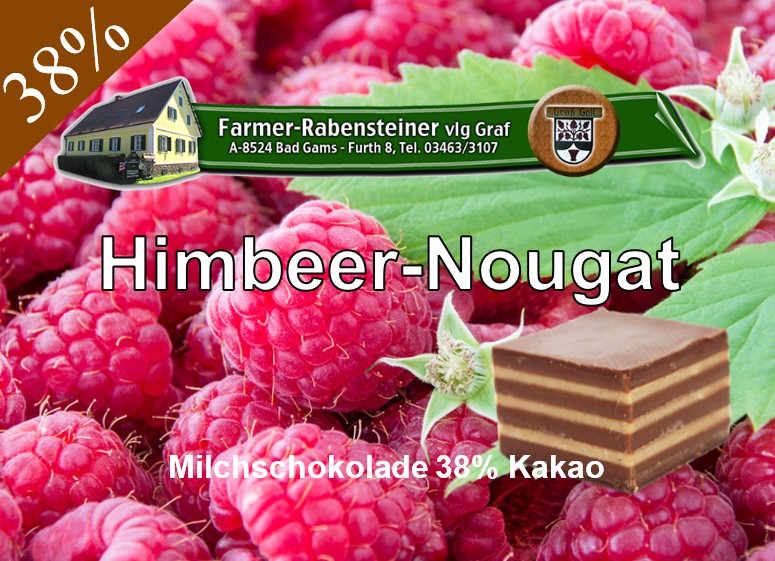 Himbeer-Nougat - Milchschokolade 38%