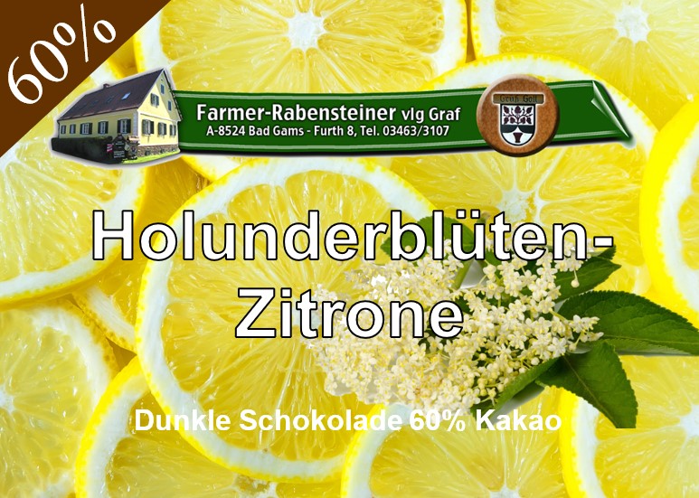 Holunderblüten-Zitrone - Dunkle Schokolade 60%