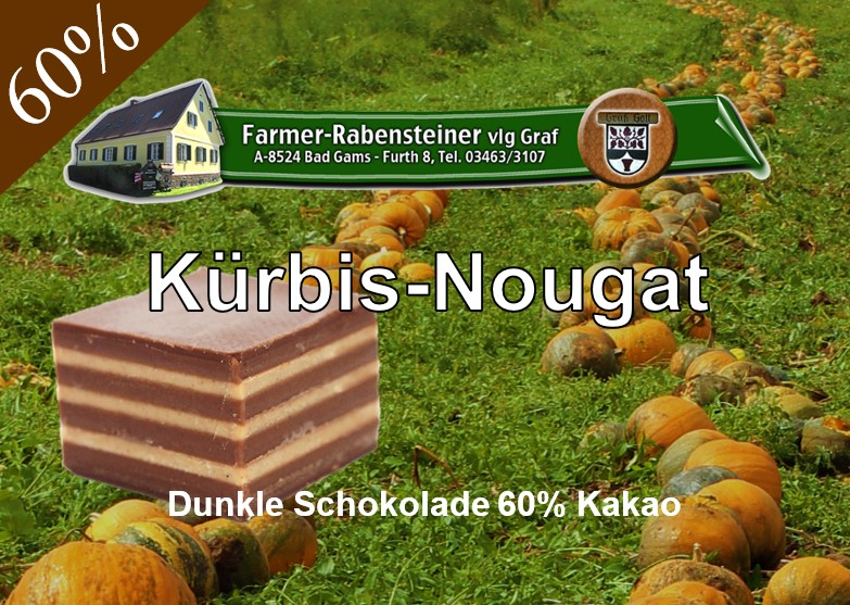 Kürbis-Nougat - Dunkle Schokolade 60%