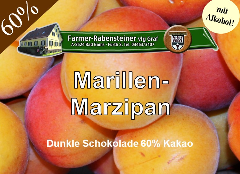 Marillen-Marzipan - Dunkle Schokolade 60%