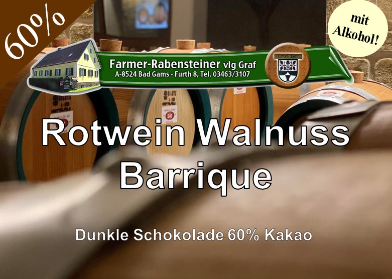 Rotwein Walnuss Barrique - Dunkle Schokolade 60%